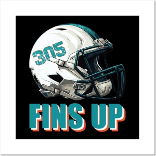 Fins Up Miami Dolphins Posters and Art